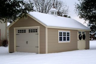 Heritage Garage with chimney and double door option