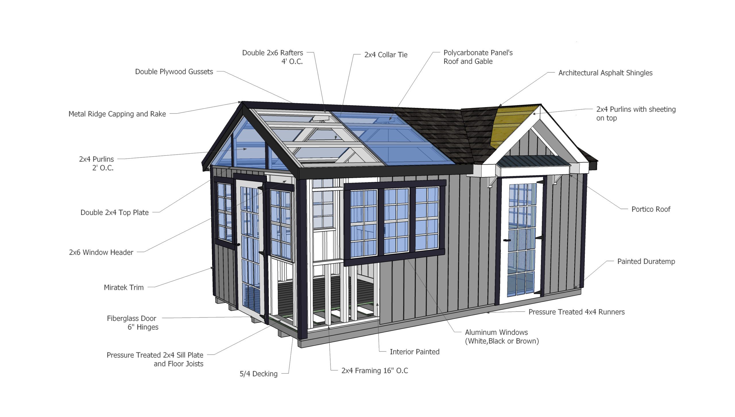 Seedhouses - 1/2 Shed | 1/2 Greenhouse - Image 7